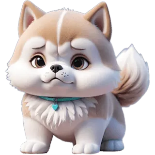 😠 Hund, Welpe, süß, Tier, Haustier, Husky, flauschig whatsapp sticker