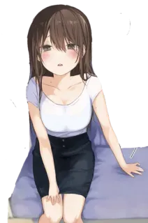 😍 Animé, Fille, Dessin animé, Illustration, Femme, Assise telegram sticker