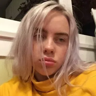 💧 Billie Eilish นักร้อง, เพลง, คนดัง, Billie Eilish, ภาพเหมือน telegram sticker
