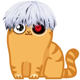 😞 Ken Kaneki Tokyo Ghoul 애니메이션, 만화, 고양이, 만화, 카네키, 도쿄 구울, 구울, 스티커 telegram sticker
