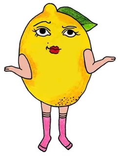 🤗 Zitrone, Frucht, Cartoon, Lustig, Figur, Anthropomorph telegram sticker