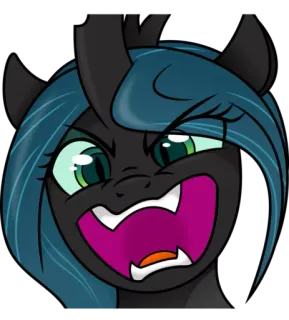 😡 Queen Chrysalis My Little Pony Rainha Chrysalis, My Little Pony, Desenho animado, Irada, Vilã, Pônei whatsapp sticker