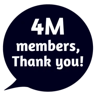 ❤ 4M members, Thank you! mitglieder, danke, feier, meilenstein whatsapp sticker