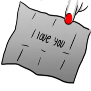 ❤️ I love you amore, romantico, affetto, scritto a mano, messaggio, nota telegram sticker