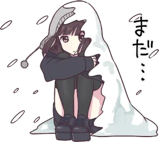 ⛄ まだ… Аниме, Девочка, Милая, Кавай, Толстовка, Зима, Манга whatsapp sticker