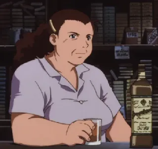 🥃 Anime, Mujer, Bebiendo, Alcohol, Bar, Botella telegram sticker