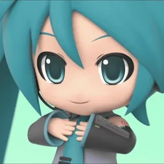 🥬 Hatsune Miku Hatsune Miku, Vocaloid, Anime, Personnage, Mignon, Chibi whatsapp sticker