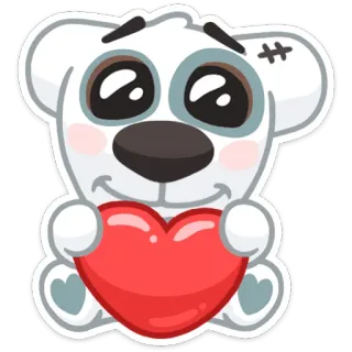 ❤️ pegatina, oso, corazón, lindo, dibujo animado, animal telegram sticker