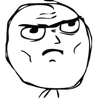😕 Meme, Arrabbiato, Faccia, Rabbia telegram sticker