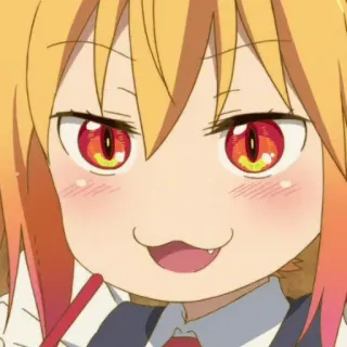 😏 Tohru Miss Kobayashi's Dragon Maid 애니, 드래곤, 귀여운, 카와이, 만화, 토르, 코바야시네 메이드래곤 telegram sticker