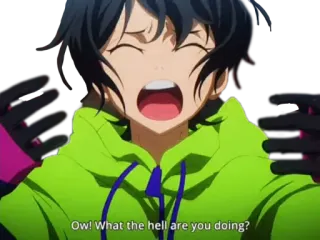 😫 Ow! What the hell are you doing? Anime, Charakter, Hoodie, Schreiend, Wütend, Greifend telegram sticker