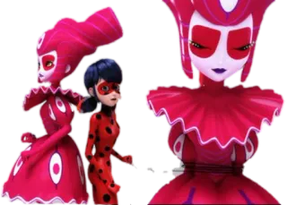 🃏 Ladybug Miraculous: Tales of Ladybug & Cat Noir animation, cartoon, superhero, villain, pink telegram sticker