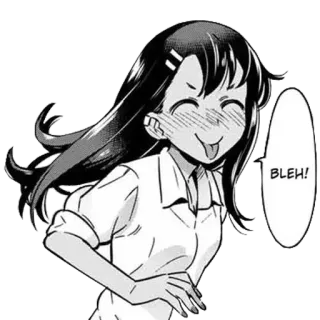 🖤 Nagatoro Don't Toy with Me, Miss Nagatoro BLEH! anime, manga, nagatoro, bleh, cartoon telegram sticker
