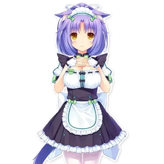 🙂 Vanilla Nekopara anime, catgirl, maid, cute, vanilla, neko whatsapp sticker