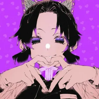 🦋 Anime, Adesivo, Personagem, Roxo, Fanart whatsapp sticker
