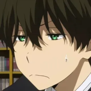 ➖ Oreki Houtarou Hyouka Anime, Hyouka, Oreki Houtarou, Triste, Lágrima whatsapp sticker