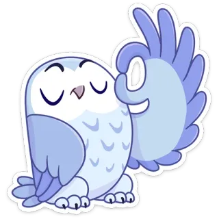 👌 búho, pájaro, dibujo animado, gesto OK, animal, sticker, lindo, ilustración whatsapp sticker