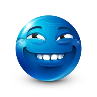 😬 Emoji, Azul, Cara, Sonrisa irónica, Divertido, Internet whatsapp sticker