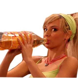 🍺 여자, 음료, 금발, 알코올, 병 telegram sticker