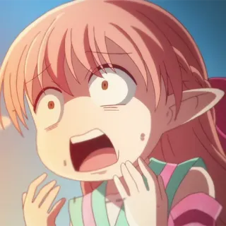 🎀 Anime, Elfo, Desenho animado, Chocado, Preocupado, Medo telegram sticker