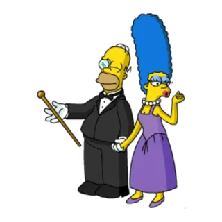 💑 Homer Simpson The Simpsons homer simpson, marge simpson, cartoon, couple, formal wear telegram sticker