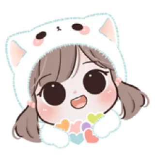 😍 sticker, kawaii, carino, cartoni animati, ragazza, cuore, anime whatsapp sticker