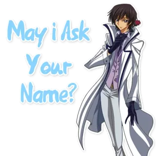 ❓ May I Ask Your Name? anime, character, question, name telegram sticker