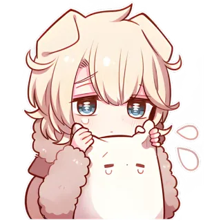 🥹 Anime, Carino, Kawaii, Chibi, Cartone animato, Adesivo, Manga whatsapp sticker
