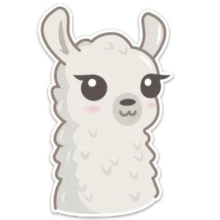 😊 lạc đà không bướu, động vật, dễ thương, nhãn dán, hoạt hình, alpaca telegram sticker