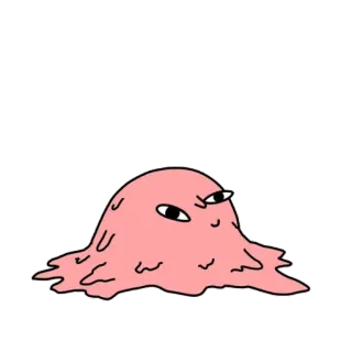 🙂 ブロブ, 漫画, ピンク, ギョロ目, 面白い, 奇妙 telegram sticker