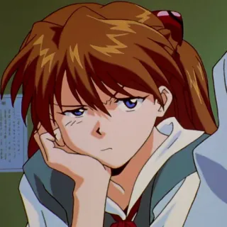 😒 Asuka Langley Sohryu Neon Genesis Evangelion anime, evangelion, asuka, expression, character telegram sticker