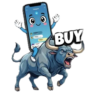 😤 BUY telegram, bull, market, trading, crypto, finance, investing, stock, bullish, smartphone whatsapp sticker