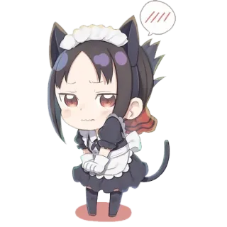 😳 Anime, Chibi, Orecchie da gatto, Maid, Kawaii, Carino telegram sticker