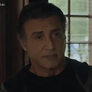 🌑 Sylvester Stallone actor, man, face, portrait, movie star telegram sticker