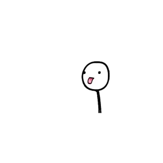😛 stick figure, tongue, cartoon, cute, funny, meme telegram sticker