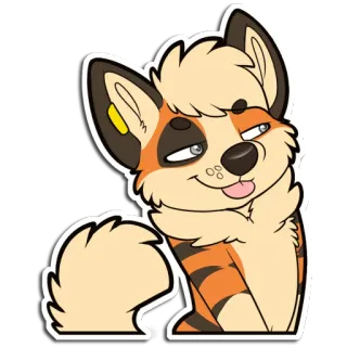 😏 furry, dog, canine, cute, silly, cartoon, tongue, anthropomorphic telegram sticker