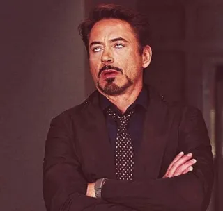 💦 Tony Stark robert downey jr, revirar os olhos, sarcástico, engraçado, meme telegram sticker