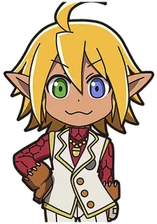 😤 Aura Bella Fiora Overlord anime, chibi, Overlord, Aura Bella Fiora, elf, heterochromia, anime character telegram sticker