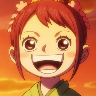 🍡 Kozuki Hiyori One Piece Аниме, Персонаж, Улыбка, Девушка, Весёлая, Хиёри telegram sticker