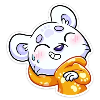 😥 стикер, мультфильм, медведь, милый, животное, белый telegram sticker