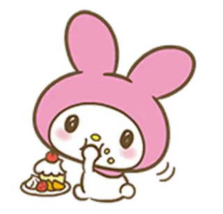 😋 My Melody My Melody, Sanrio, fofo, coelho, kawaii, desenho animado telegram sticker
