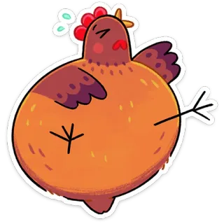 ⭐ kurczak, kreskówka, ptak, zwierzę, słodki, śmieszny, naklejka telegram sticker