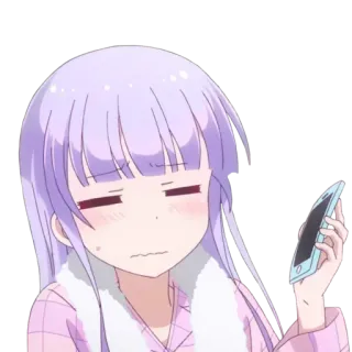 😒 Anime, Garota, Telefone, Fofo, Adesivo telegram sticker