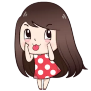😛 만화, 소녀, 귀여운, 드레스, 애니메이션 whatsapp sticker