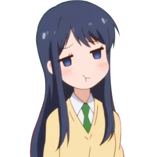😒 anime, girl, bored, cute, character, cartoon whatsapp sticker
