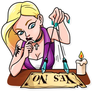 🤔 YES NO occult, witchcraft, pendulum, fortune telling, spirituality telegram sticker