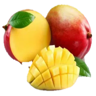 😋 Mango, Obst, Tropisch, Essen, Süß, Gesund, Gelb, Rot whatsapp sticker