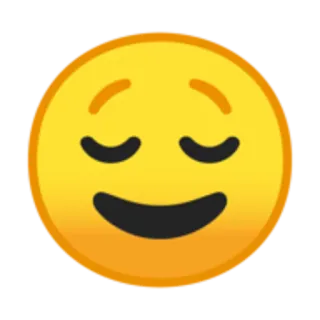 😌 emoji, relaxed, happy, smile, yellow telegram sticker
