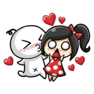 💏 liefde, kus, cartoon, harten, schattig telegram sticker
