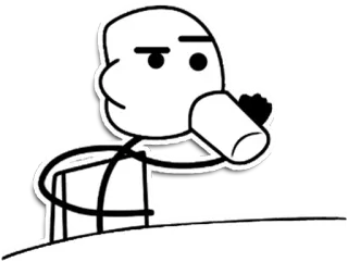 🤐 drinking, stick figure, cartoon, beverage telegram sticker
